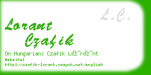 lorant czafik business card